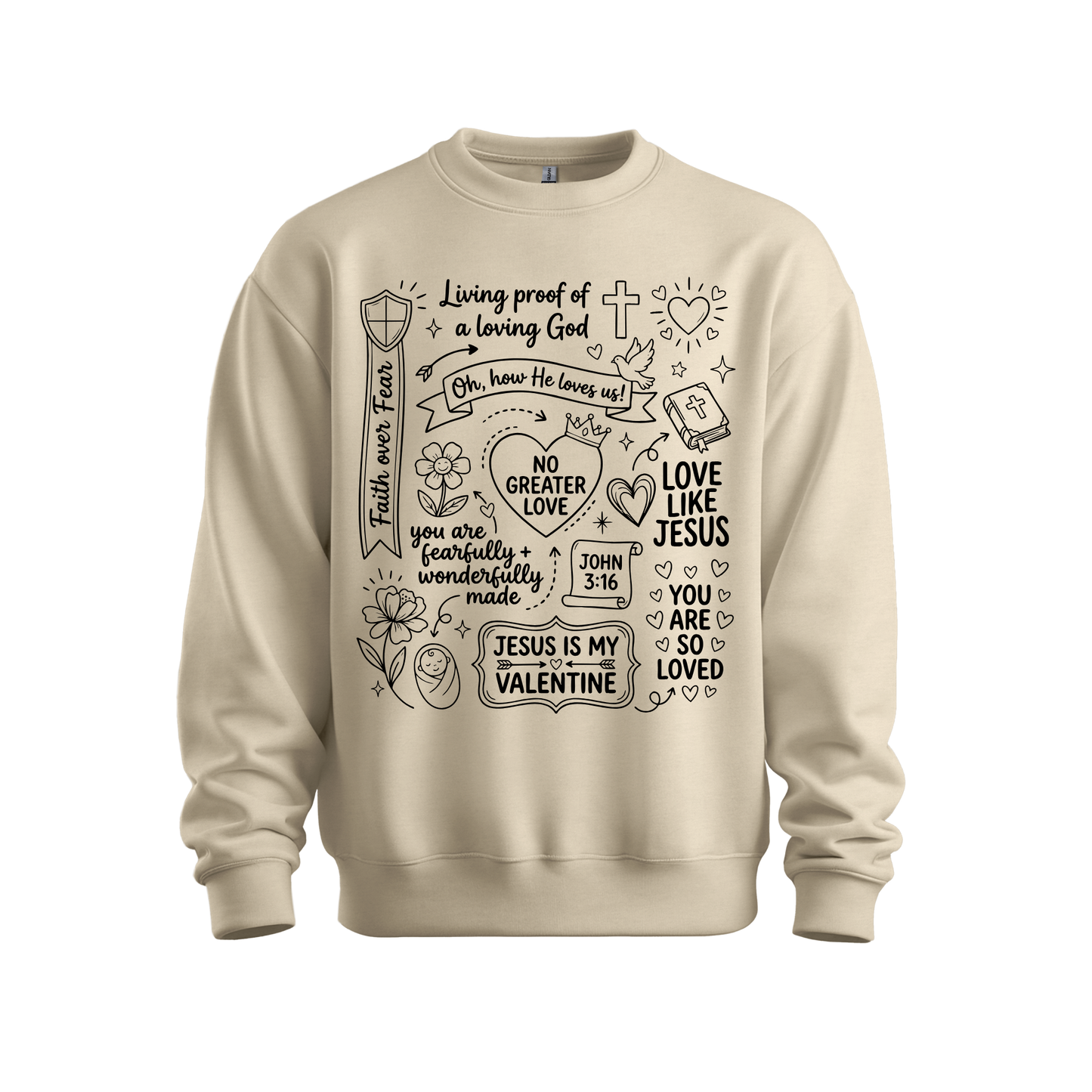 Valentine Faith Doodle Sweatshirt