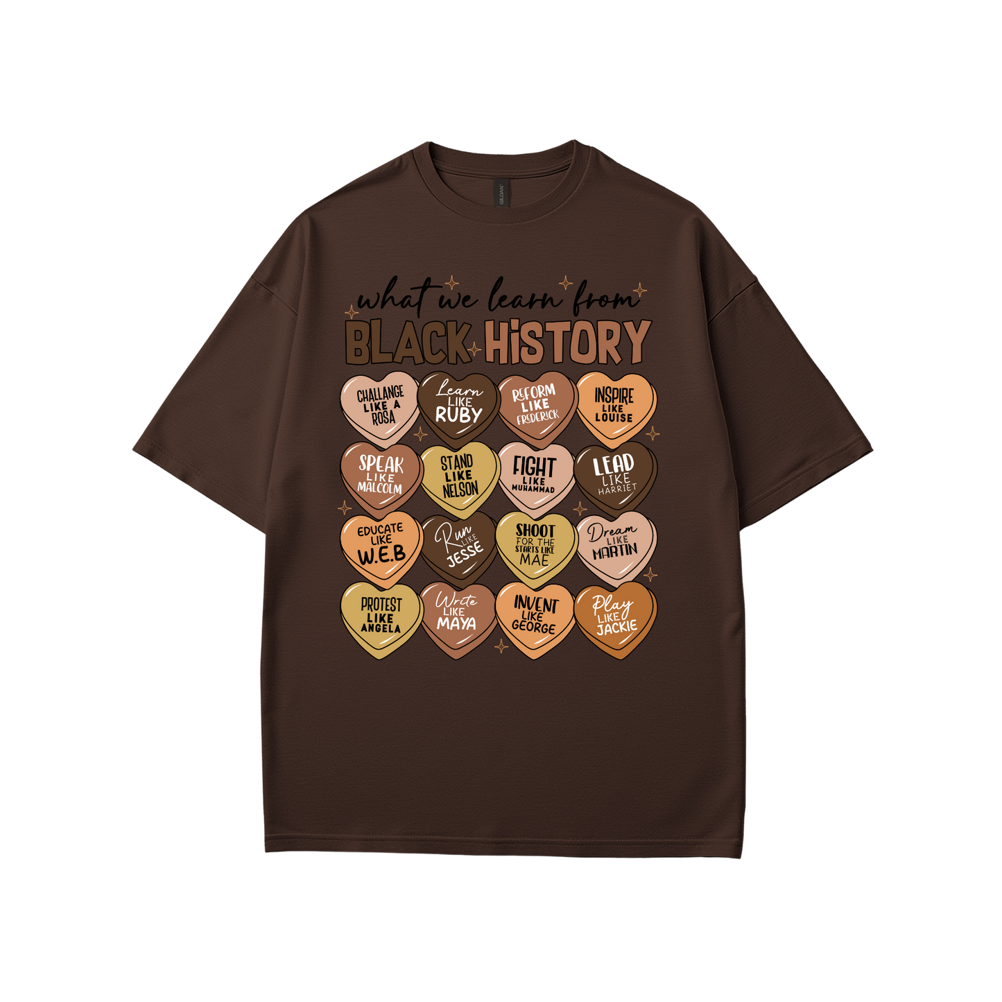 What We Learn from Black History (Hearts) T-Shirt