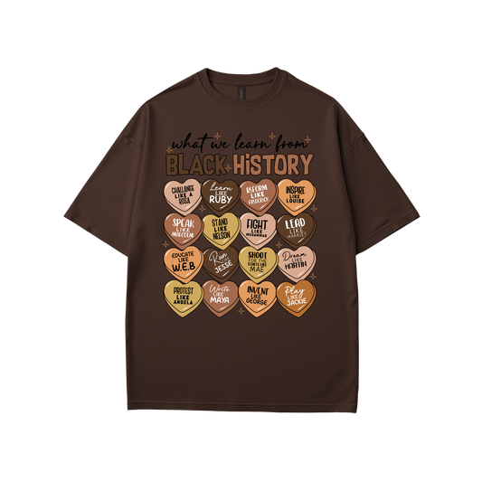 What We Learn from Black History (Hearts) T-Shirt