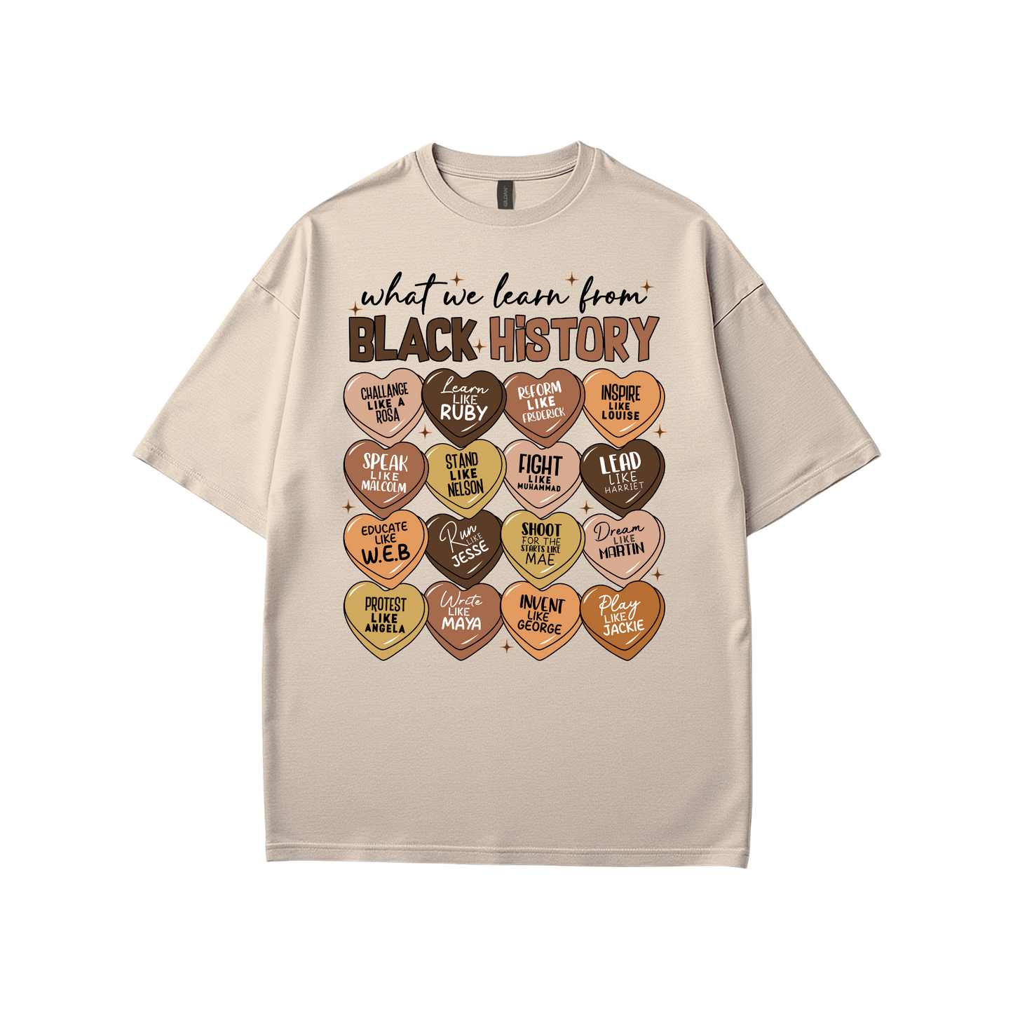 What We Learn from Black History (Hearts) T-Shirt