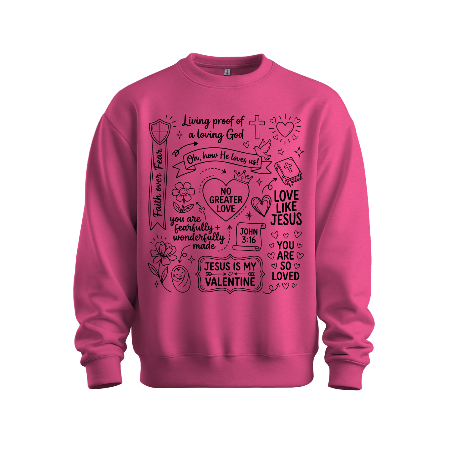 Valentine Faith Doodle Sweatshirt