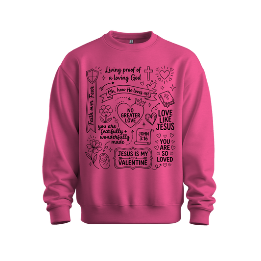 Valentine Faith Doodle Sweatshirt