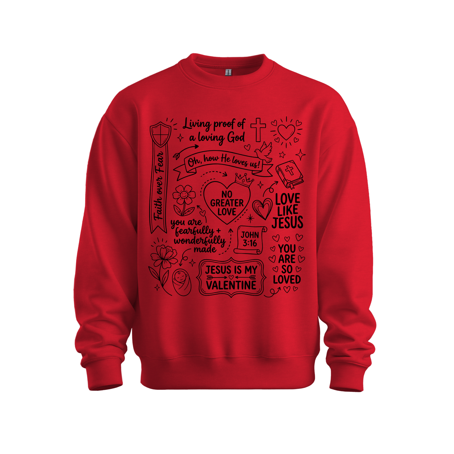 Valentine Faith Doodle Sweatshirt