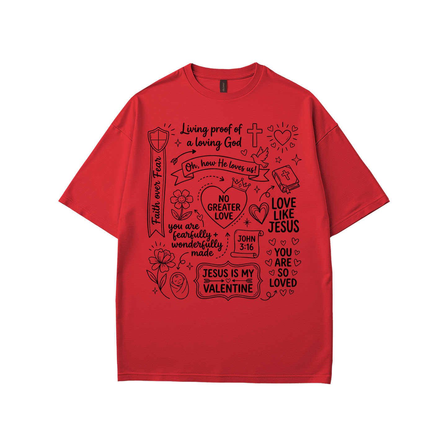 Valentine Faith Doodle T-Shirt