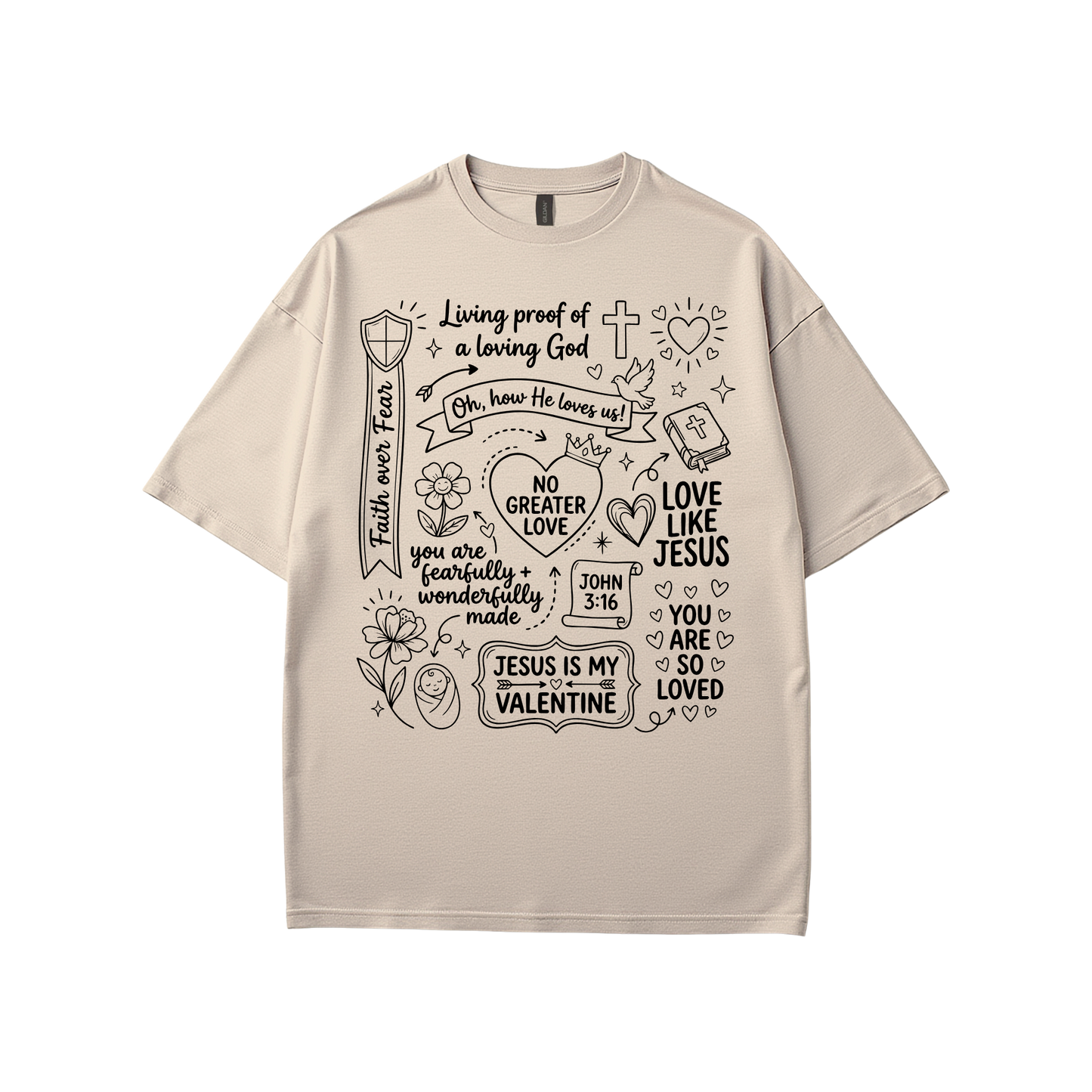 Valentine Faith Doodle T-Shirt
