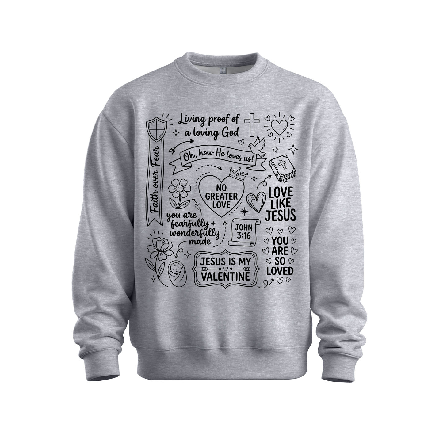 Valentine Faith Doodle Sweatshirt