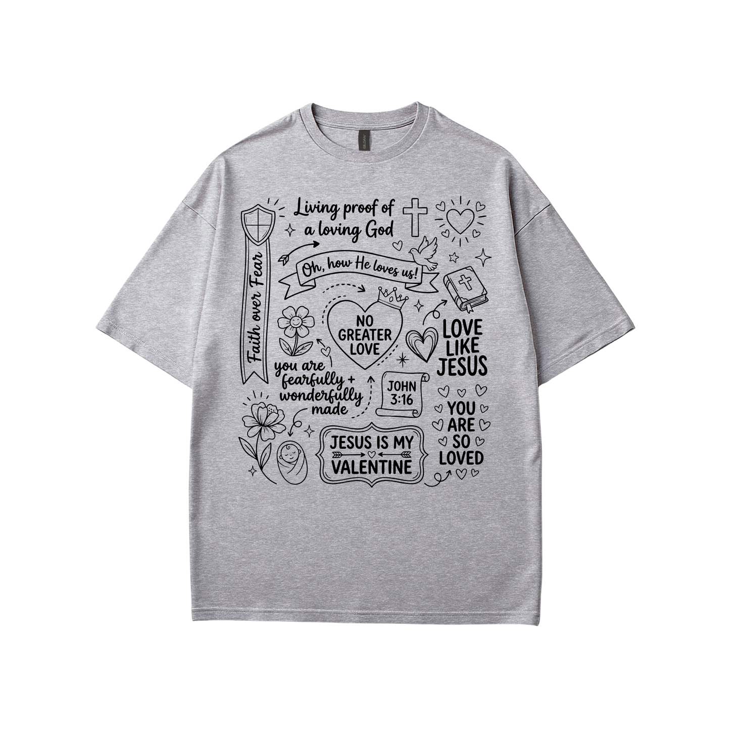 Valentine Faith Doodle T-Shirt