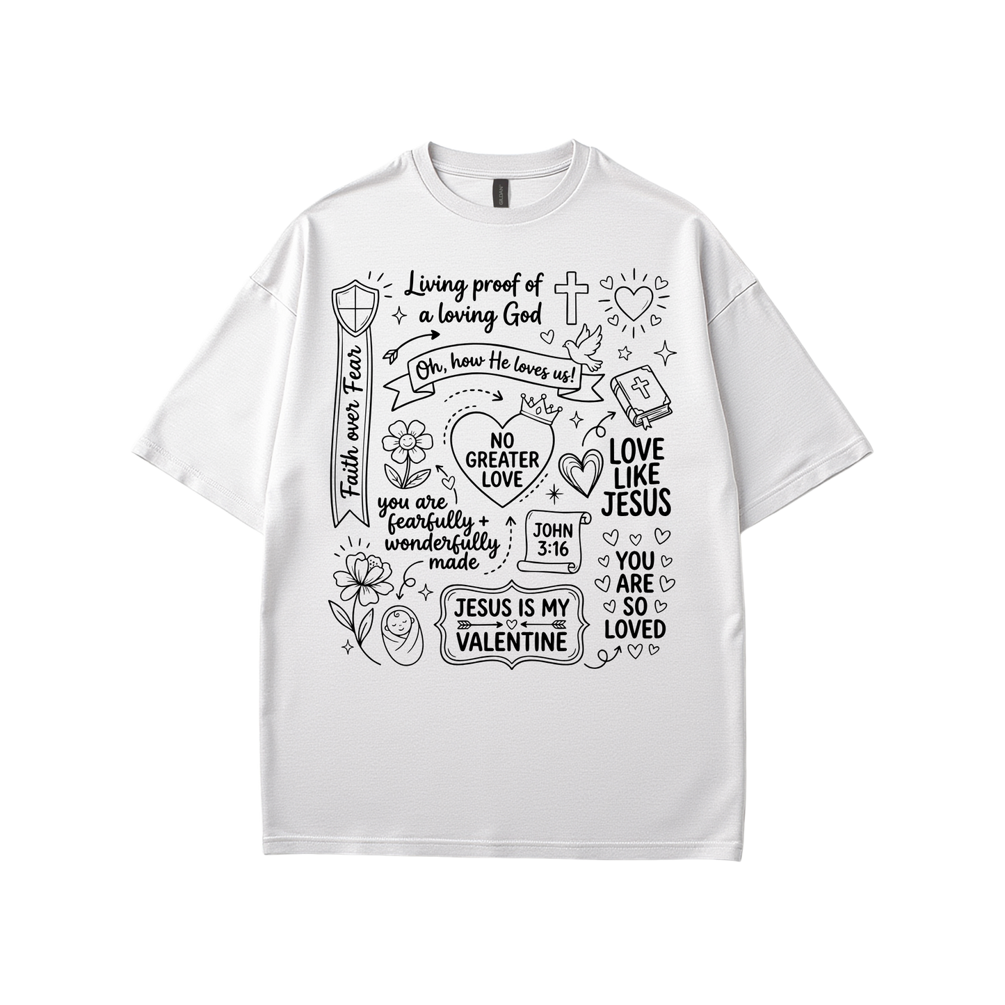 Valentine Faith Doodle T-Shirt